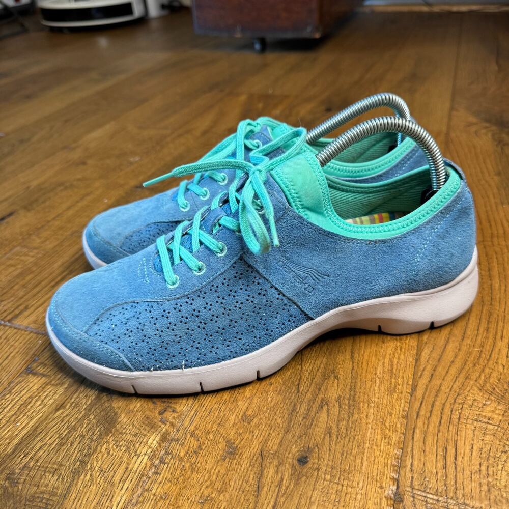 Dansko Elise Blue Suede Mint Trim Sneakers Walking Shoes Size 41 EU • 10 US - Picture 3 of 5